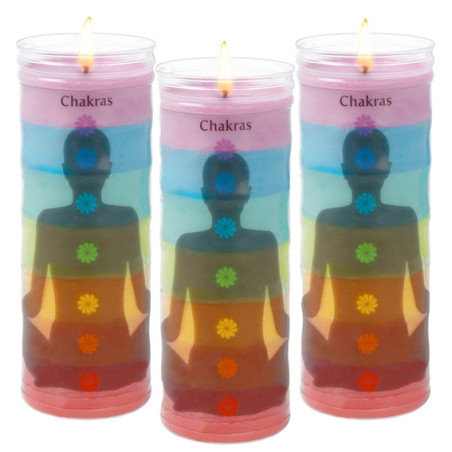 Set zur Herstellung von 7 Chakra-Kerzen. Materialien und Anleitung.