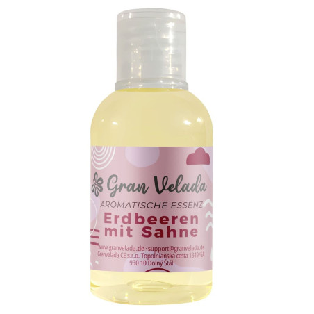 Aromatic essence strawberries with cream